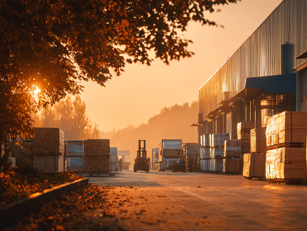 Picture showing timber warehouse ready for q4 timber crunch